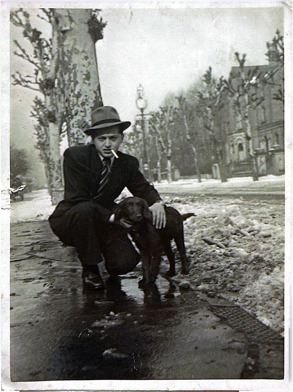 Young Gedalia Stein in a European city, post-war